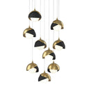 Hubbardton Forge 131105 Brooklyn 9-Light Double Shade Round Pendant - Long - Crescent Harbor