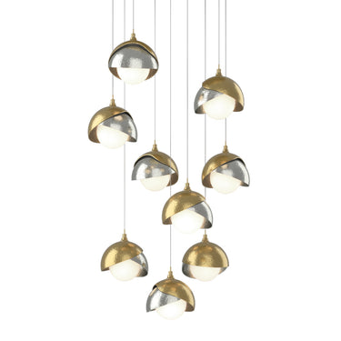 Hubbardton Forge 131105 Brooklyn 9-Light Double Shade Round Pendant - Long - Crescent Harbor