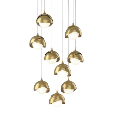 Hubbardton Forge 131105 Brooklyn 9-Light Double Shade Round Pendant - Long - Crescent Harbor