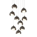 Hubbardton Forge 131105 Brooklyn 9-Light Double Shade Round Pendant - Long - Crescent Harbor