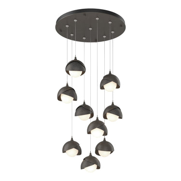 Hubbardton Forge 131105 Brooklyn 9-Light Double Shade Round Pendant - Standard - Crescent Harbor