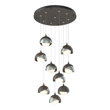 Hubbardton Forge 131105 Brooklyn 9-Light Double Shade Round Pendant - Standard - Crescent Harbor