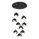 Hubbardton Forge 131105 Brooklyn 9-Light Double Shade Round Pendant - Standard - Crescent Harbor