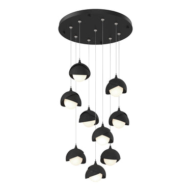 Hubbardton Forge 131105 Brooklyn 9-Light Double Shade Round Pendant - Standard - Crescent Harbor