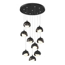 Hubbardton Forge 131105 Brooklyn 9-Light Double Shade Round Pendant - Standard - Crescent Harbor