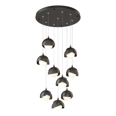Hubbardton Forge 131105 Brooklyn 9-Light Double Shade Round Pendant - Standard - Crescent Harbor
