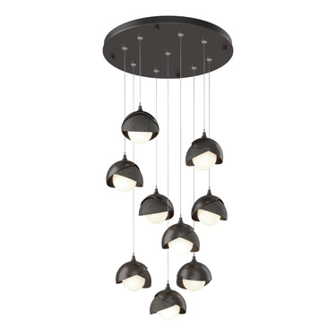 Hubbardton Forge 131105 Brooklyn 9-Light Double Shade Round Pendant - Standard - Crescent Harbor