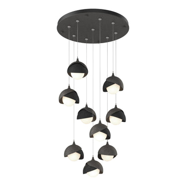 Hubbardton Forge 131105 Brooklyn 9-Light Double Shade Round Pendant - Standard - Crescent Harbor