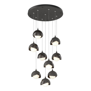 Hubbardton Forge 131105 Brooklyn 9-Light Double Shade Round Pendant - Standard - Crescent Harbor