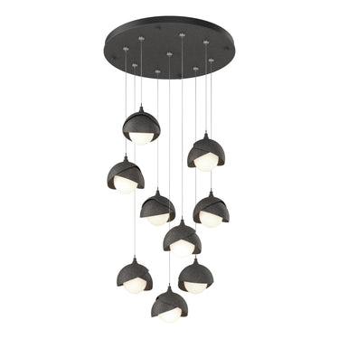 Hubbardton Forge 131105 Brooklyn 9-Light Double Shade Round Pendant - Standard - Crescent Harbor