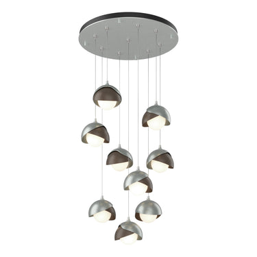 Hubbardton Forge 131105 Brooklyn 9-Light Double Shade Round Pendant - Standard - Crescent Harbor