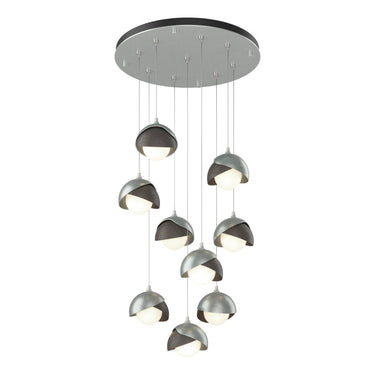 Hubbardton Forge 131105 Brooklyn 9-Light Double Shade Round Pendant - Standard - Crescent Harbor