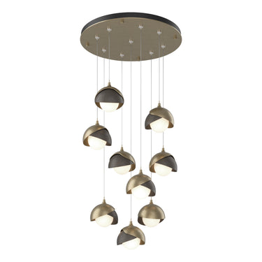 Hubbardton Forge 131105 Brooklyn 9-Light Double Shade Round Pendant - Standard - Crescent Harbor