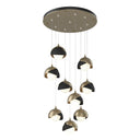 Hubbardton Forge 131105 Brooklyn 9-Light Double Shade Round Pendant - Standard - Crescent Harbor