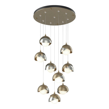 Hubbardton Forge 131105 Brooklyn 9-Light Double Shade Round Pendant - Standard - Crescent Harbor