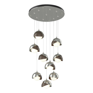 Hubbardton Forge 131105 Brooklyn 9-Light Double Shade Round Pendant - Standard - Crescent Harbor