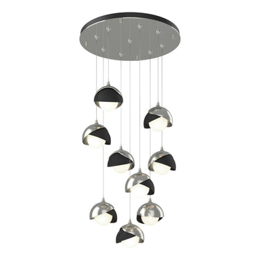 Hubbardton Forge 131105 Brooklyn 9-Light Double Shade Round Pendant - Standard - Crescent Harbor