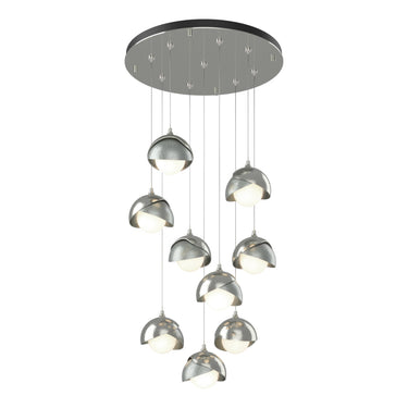 Hubbardton Forge 131105 Brooklyn 9-Light Double Shade Round Pendant - Standard - Crescent Harbor