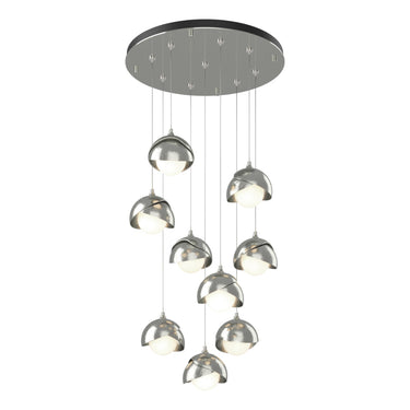 Hubbardton Forge 131105 Brooklyn 9-Light Double Shade Round Pendant - Standard - Crescent Harbor