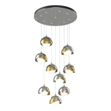 Hubbardton Forge 131105 Brooklyn 9-Light Double Shade Round Pendant - Standard - Crescent Harbor