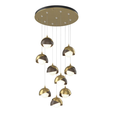 Hubbardton Forge 131105 Brooklyn 9-Light Double Shade Round Pendant - Standard - Crescent Harbor
