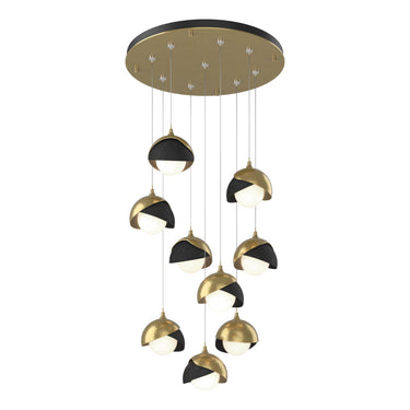 Hubbardton Forge 131105 Brooklyn 9-Light Double Shade Round Pendant - Standard - Crescent Harbor