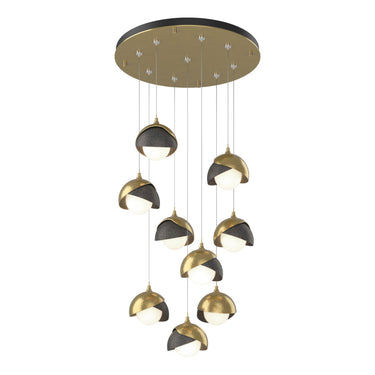Hubbardton Forge 131105 Brooklyn 9-Light Double Shade Round Pendant - Standard - Crescent Harbor