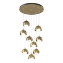 Hubbardton Forge 131105 Brooklyn 9-Light Double Shade Round Pendant - Standard - Crescent Harbor