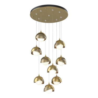 Hubbardton Forge 131105 Brooklyn 9-Light Double Shade Round Pendant - Standard - Crescent Harbor