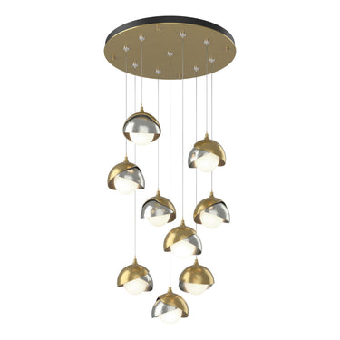 Hubbardton Forge 131105 Brooklyn 9-Light Double Shade Round Pendant - Standard - Crescent Harbor