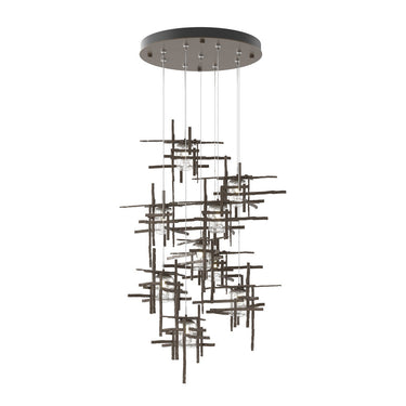Hubbardton Forge 131107 Tura 9-Light Seeded Glass Round Pendant 1