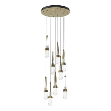Hubbardton Forge 131108 Link 9-Light Clear Glass Round Pendant 12