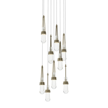 Hubbardton Forge 131108 Link 9-Light Clear Glass Round Pendant 13