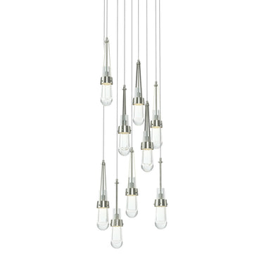 Hubbardton Forge 131108 Link 9-Light Clear Glass Round Pendant 14