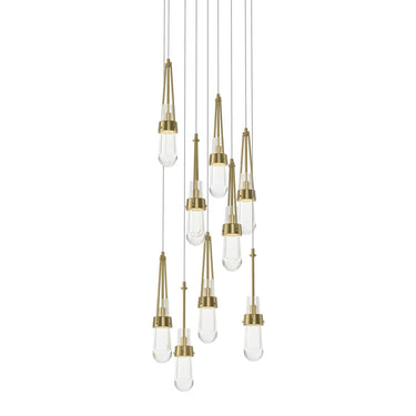 Hubbardton Forge 131108 Link 9-Light Clear Glass Round Pendant 16
