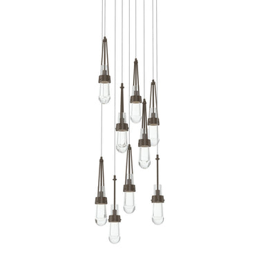 Hubbardton Forge 131108 Link 9-Light Clear Glass Round Pendant 2