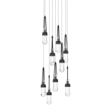 Hubbardton Forge 131108 Link 9-Light Clear Glass Round Pendant 5