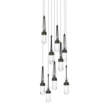 Hubbardton Forge 131108 Link 9-Light Clear Glass Round Pendant 7