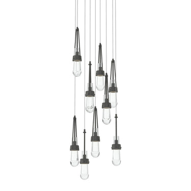 Hubbardton Forge 131108 Link 9-Light Clear Glass Round Pendant 9