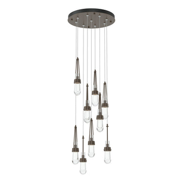 Hubbardton Forge 131108 Link 9-Light Clear Glass Round Pendant 1