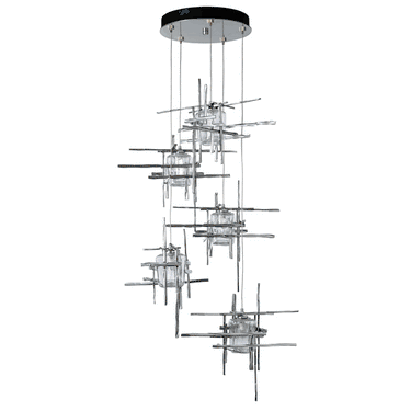 Hubbardton Forge 131126-II Tura 5-Light Seeded Glass Pendant