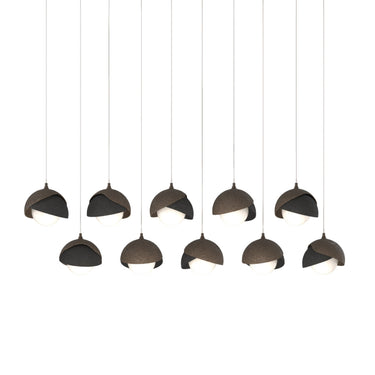 Hubbardton Forge 131205 Brooklyn 10-Light Double Shade Rectangular Pendant - Long - Crescent Harbor