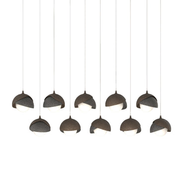 Hubbardton Forge 131205 Brooklyn 10-Light Double Shade Rectangular Pendant - Long - Crescent Harbor