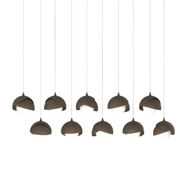 Hubbardton Forge 131205 Brooklyn 10-Light Double Shade Rectangular Pendant - Long - Crescent Harbor