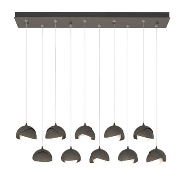 Hubbardton Forge 131205 Brooklyn 10-Light Double Shade Rectangular Pendant - Standard - Crescent Harbor