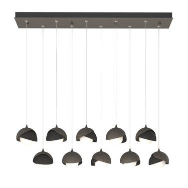 Hubbardton Forge 131205 Brooklyn 10-Light Double Shade Rectangular Pendant - Standard - Crescent Harbor