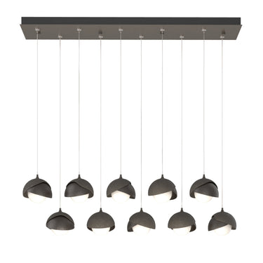 Hubbardton Forge 131205 Brooklyn 10-Light Double Shade Rectangular Pendant - Standard - Crescent Harbor