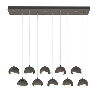 Hubbardton Forge 131205 Brooklyn 10-Light Double Shade Rectangular Pendant - Standard - Crescent Harbor