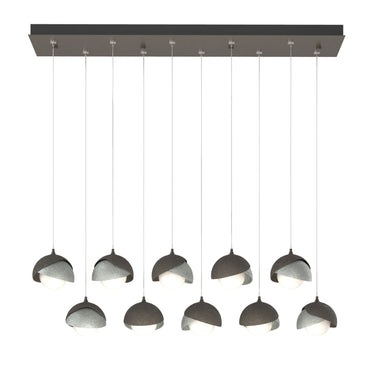 Hubbardton Forge 131205 Brooklyn 10-Light Double Shade Rectangular Pendant - Standard - Crescent Harbor