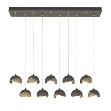 Hubbardton Forge 131205 Brooklyn 10-Light Double Shade Rectangular Pendant - Standard - Crescent Harbor